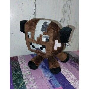 Minecraft Baby Cow Plush 2014 6” Stuffed Animal Brown Collectible